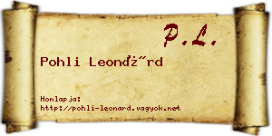 Pohli Leonárd névjegykártya